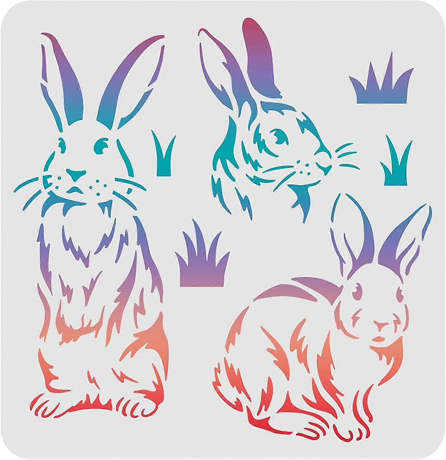 Bunny Stencils for Painting Rabbits Drawing Template Easter Rabbit Painting Stencils Reusable Bunny Stencil DIY Art and Craft Stencils for Home Decora