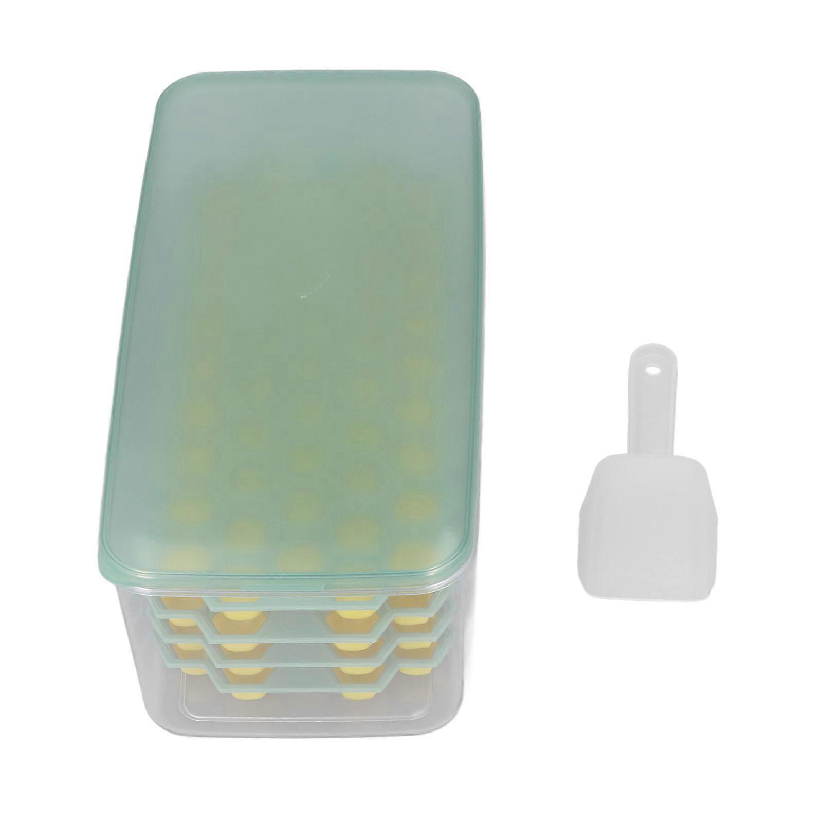 3.3L 4-Layer Ice Cube Tray with Scoop 188 Grid Storage Container