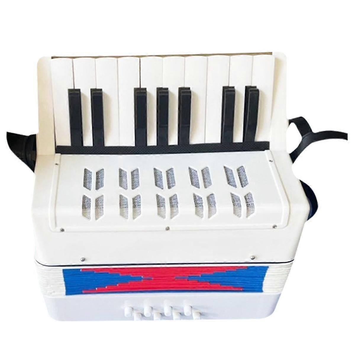 White 17 Keys 8 Bass Accordion Children'S Educational Musical Instrument for Students Beginners