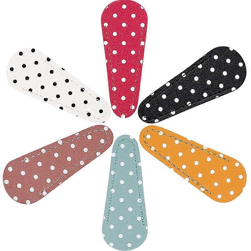 6 Pieces Embroidery Scissors Sheath Polka Dot Scissors Protective Cover Scissors Leather Sheath for