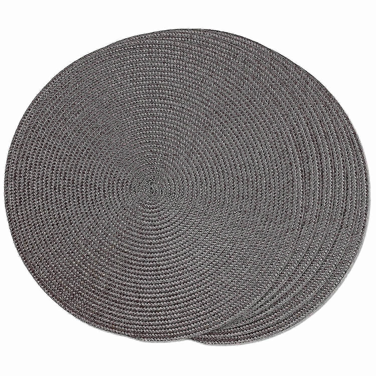 Round Braided Placemats Set Of 6 Table Mats For Dining Tables Woven Washable Non-slip Place Mats 15 C