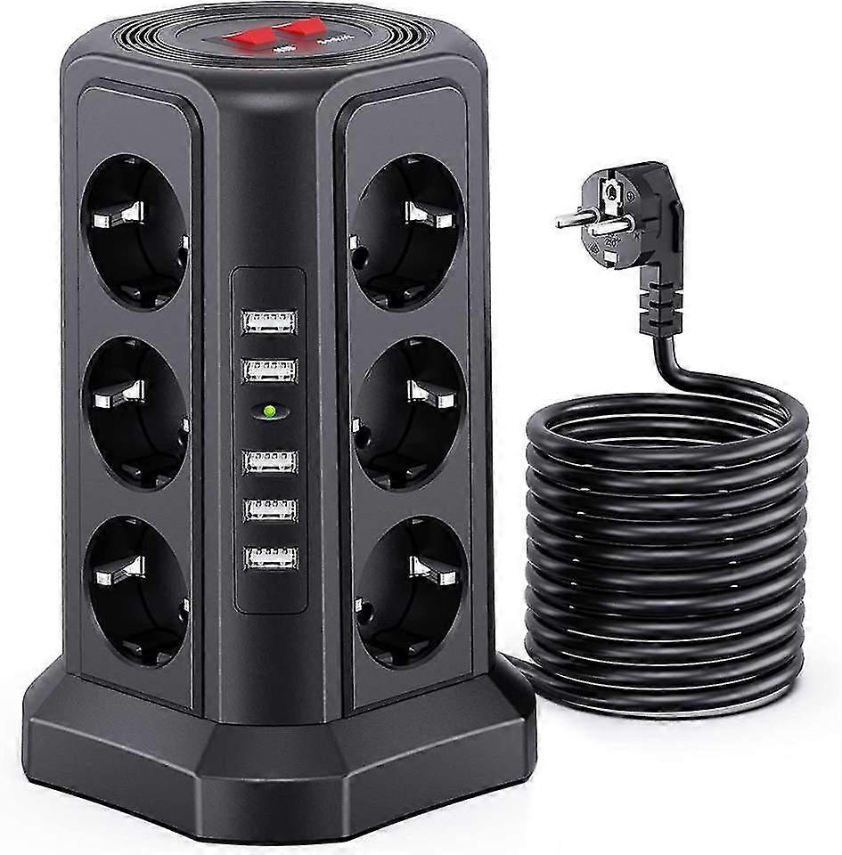12 Way Socket Tower And 5 Usb Multi-socket Socket Strip Surge Protection