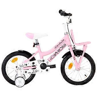 Kinderfahrrad mit Frontgepäckträger 18 Zoll Pink Und Schwarz
