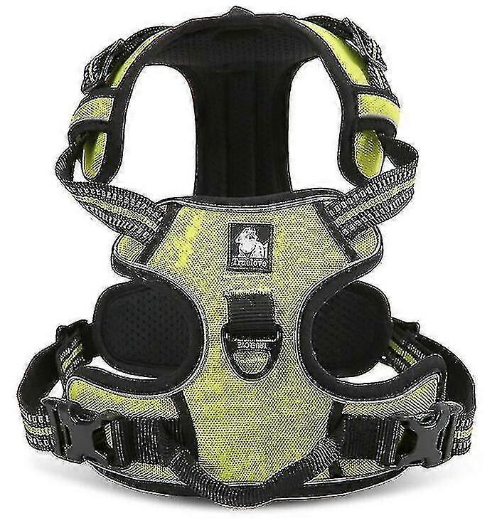 No Pull Dog Harness Reflective Adjustable With 2 Snap Buckles Easy Control Handle