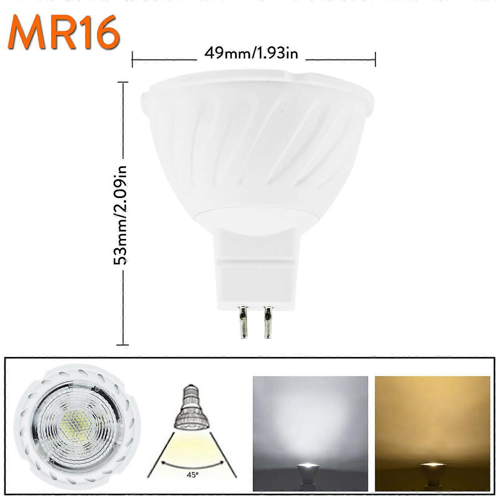 Lot de 5 spots LED à intensité variable 7 W GU10 GU5.3 MR16 COB, ampoules 220 V 230 V, aluminium de haute qualité, super lumineux