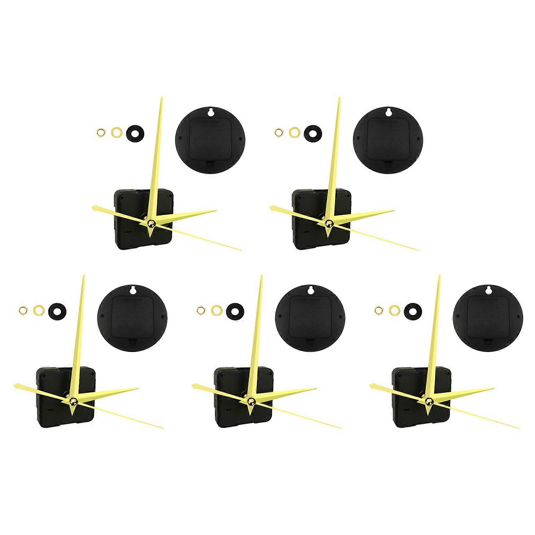 5 Set Silent Quartz Movement Mechanism DIY Wall Clock Motor Kit Replacement Repair Parts with Dust