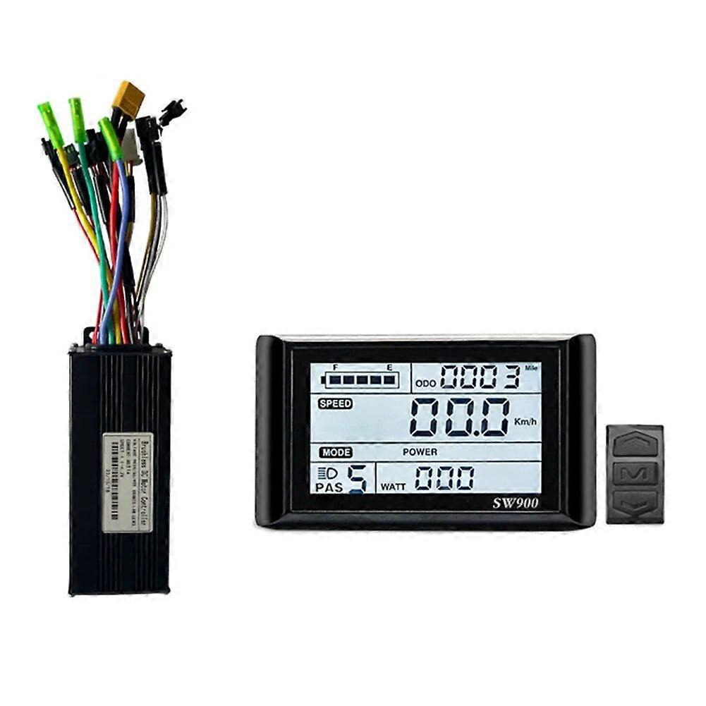 Ebike Controller 36V-48V 30A 1000W Sinus Wave Controller + SW900 Display til E-cykel elektriske scooter controller sæt