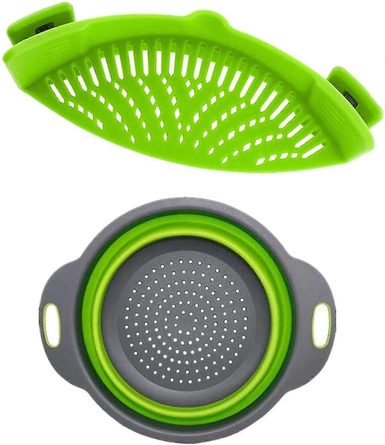 Silicone Snap Strainer With 1 Kitchen Collapsible Veggies/fruit Basket
