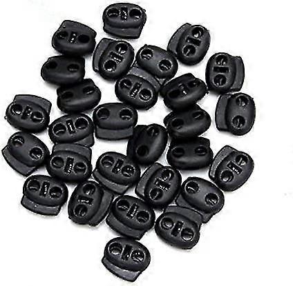 100pcs Oval Diy Spring Fastener Cord Lock Stopper Toggle Buttons (black)