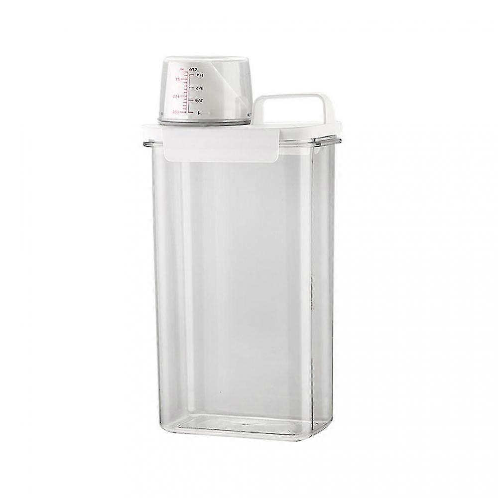 Abs Washing Powder Fluid Container Sealed Case With Measuring Cup