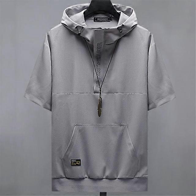 Easy Mens Hooded T Shirt JWL-T Shirt For Men Summer Short-sleeved