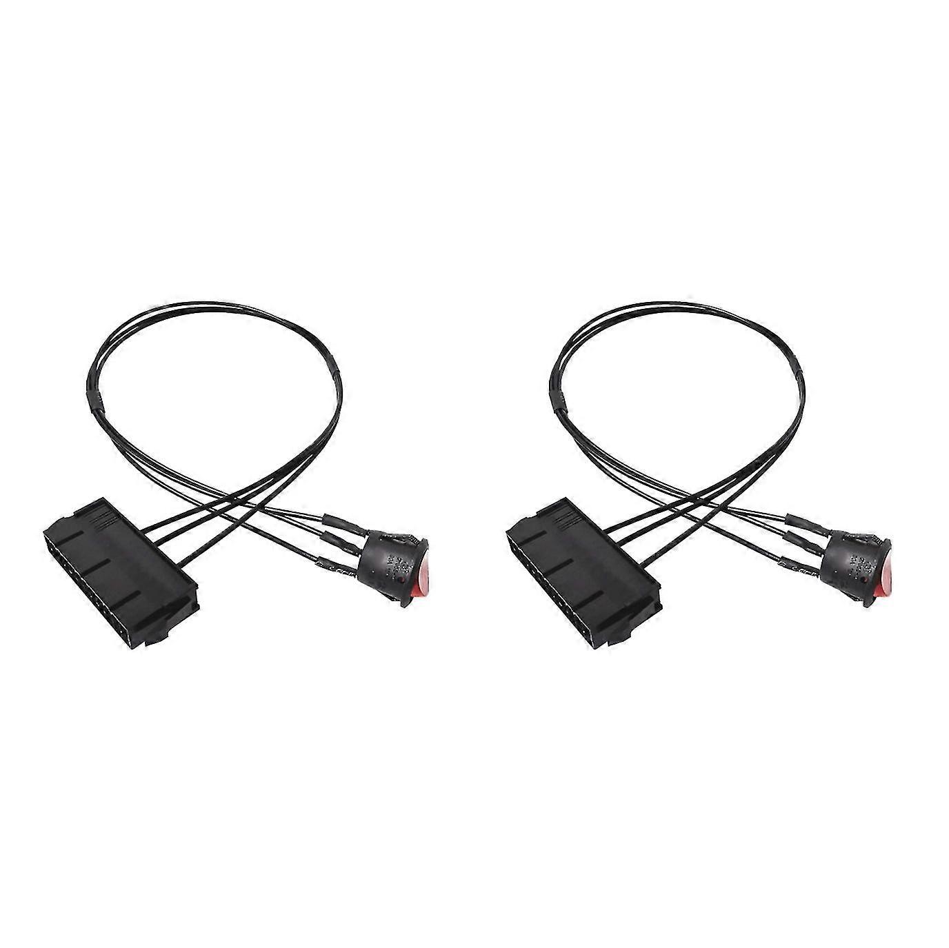 2 Pieces Of 18awg Power Supply 24pin Power Switch Start Line(with Indicator Light) 54cm