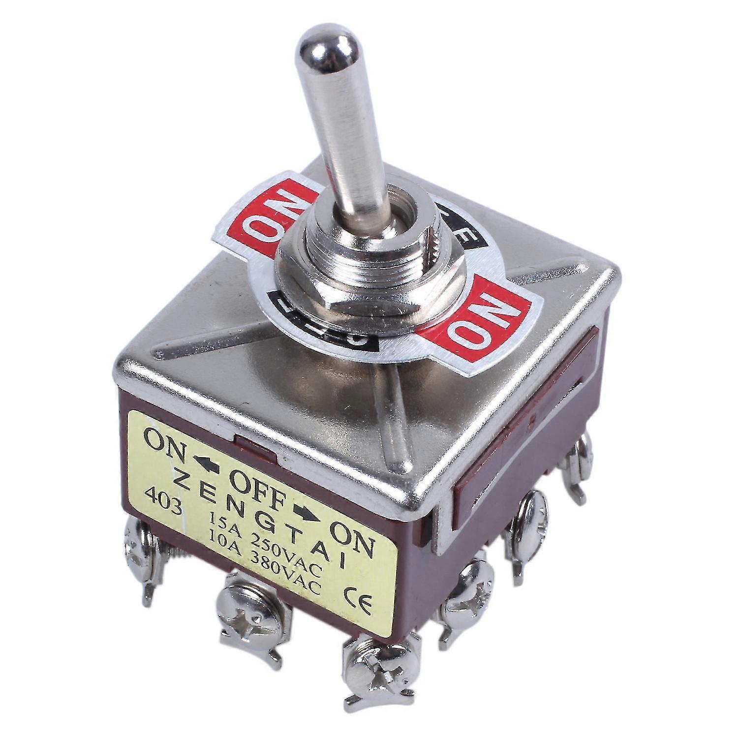 Ac 380v 10a On/off/on 3 Positions 12 Pin Verrouillage Interrupteur à bascule 4pdt