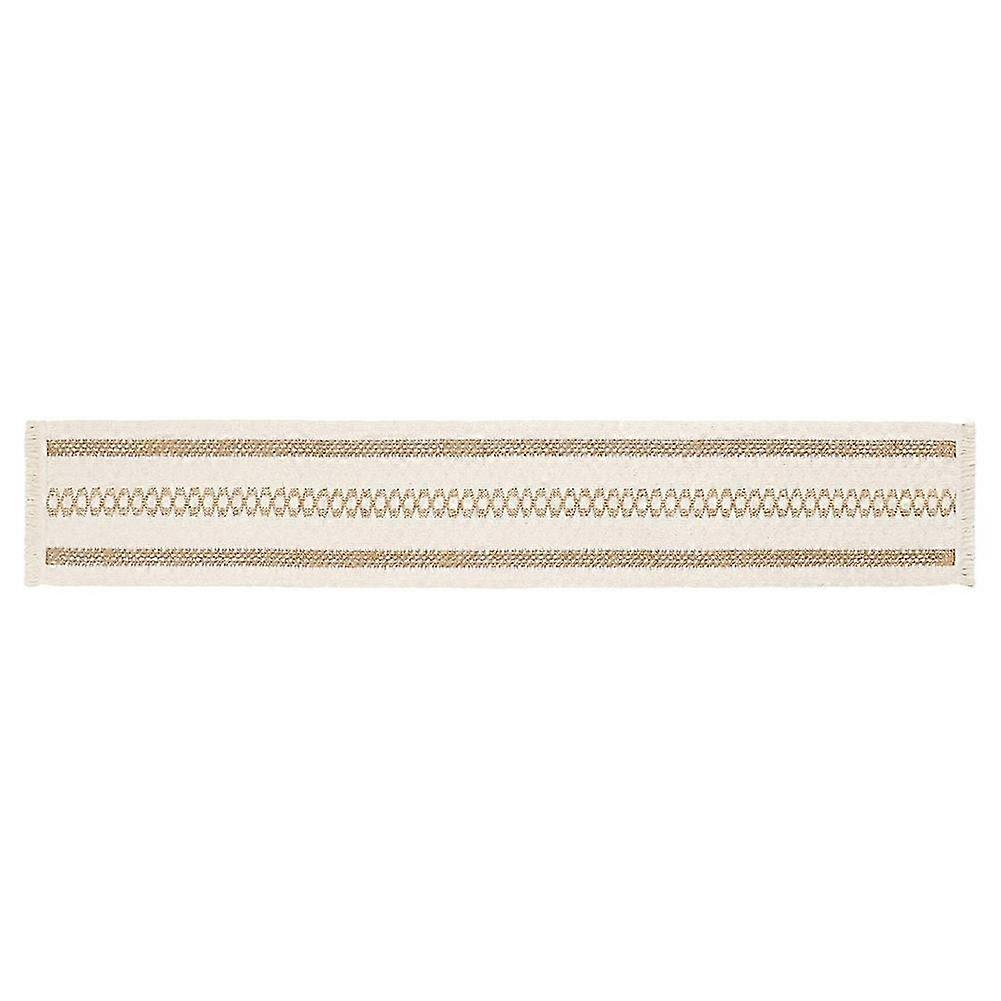 Table Runner Splicing Cotton Table Runner Natural Burlap Table Runner With Tassels Bohemian Table C