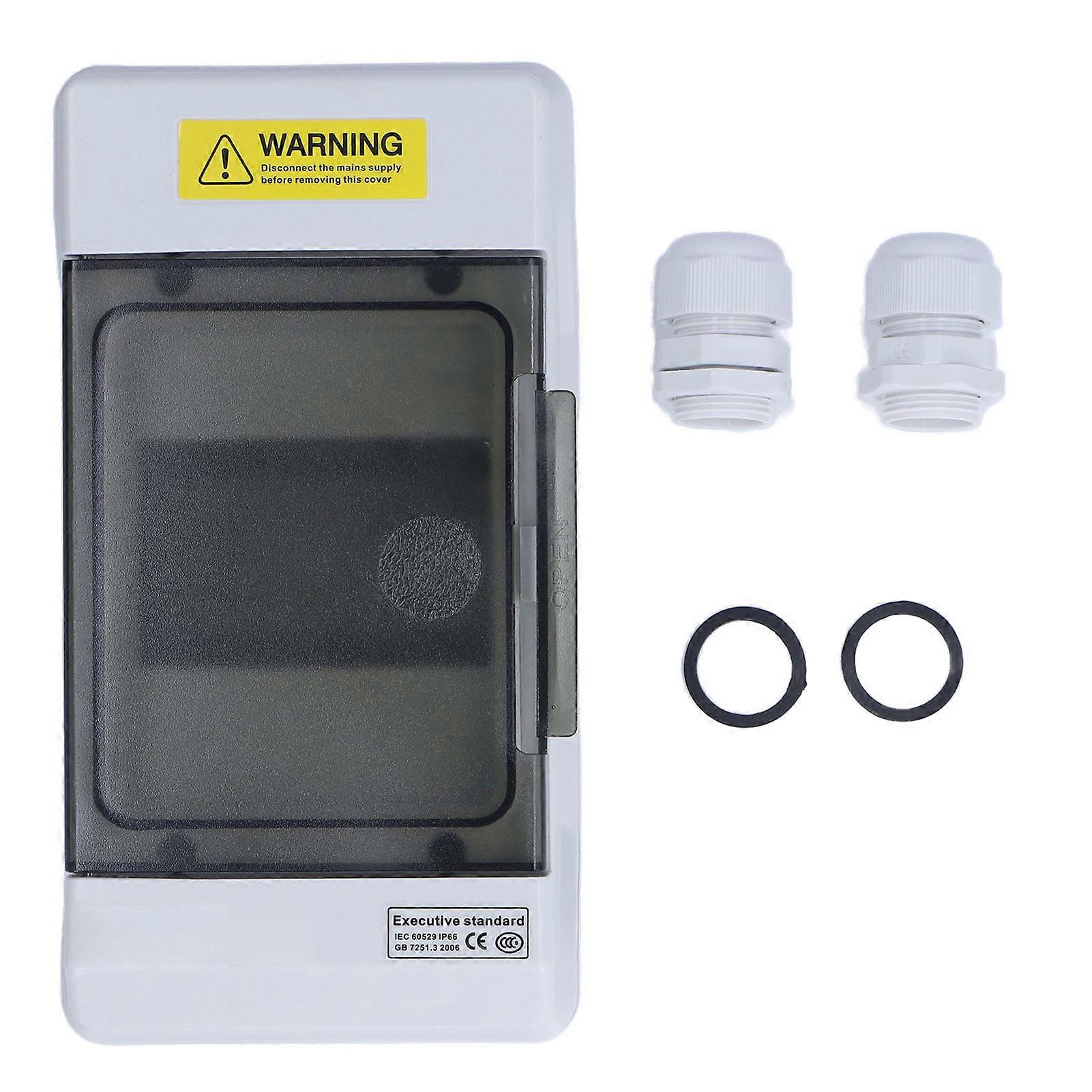 Distribution Box Waterproof 4 Way Plastic Junction Case Transparent Cover DIN Rail Mount