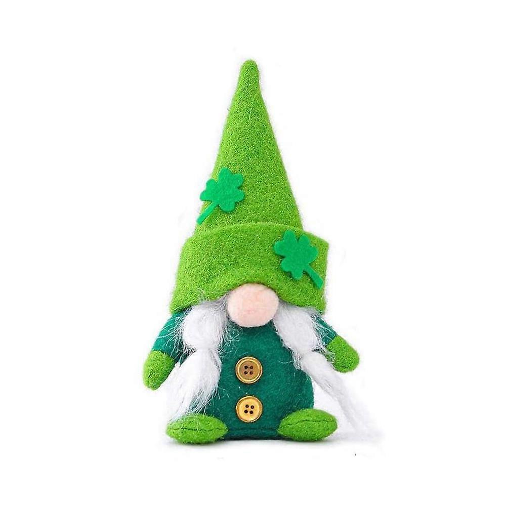 St. Patrick's Day Gnomes Plush Leprechaun Doll Handmade Irish Elf Green Shamrock for St Patricks Day Decorations Home Table Ornament