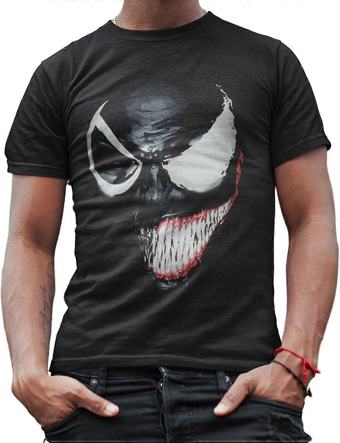 T-shirt Homme Marvel Venom Face Spiderman - Tee-shirt Comics Super-héros
