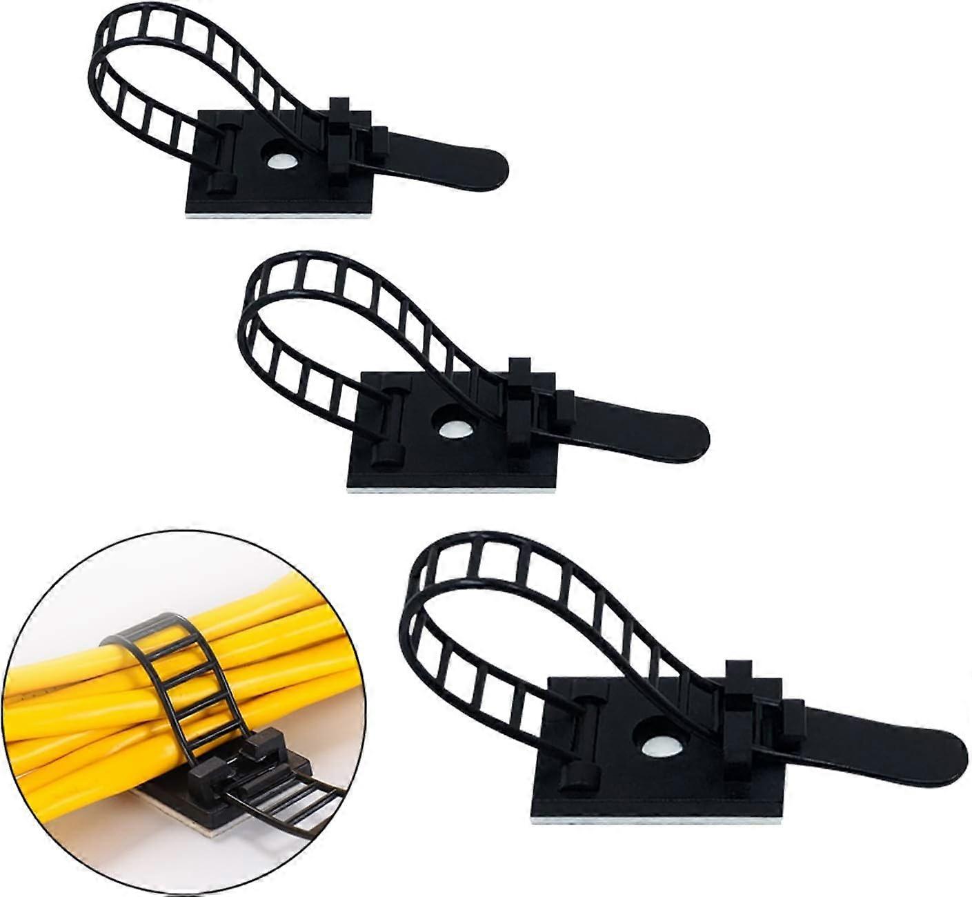 100 Pack Cable Ties, Cable Ties, Adhesive Cable Ties, Optional Adjustable Nylon Cable Ties for Cable Management (Black)