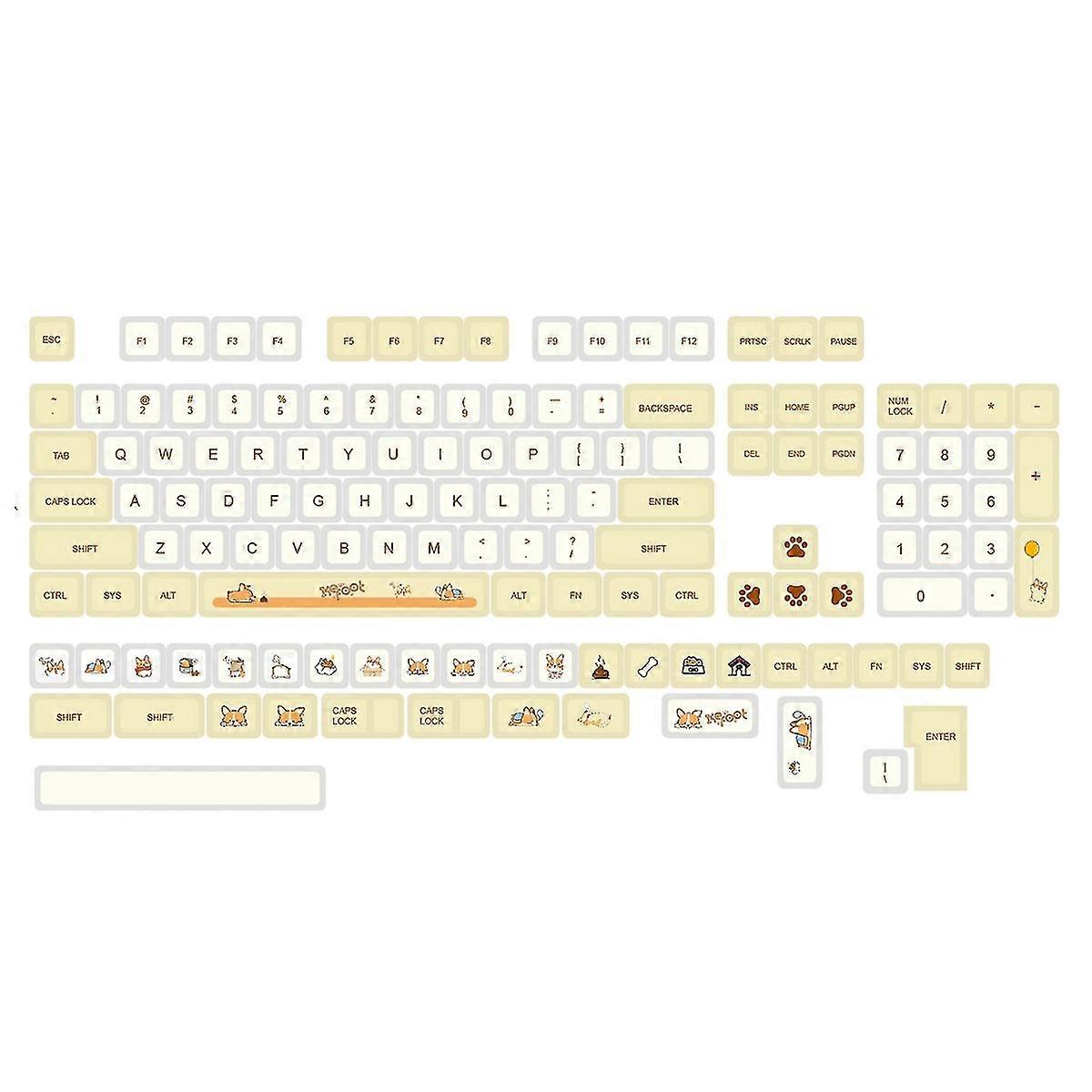 Pbt Keycaps 138 Keys Dye-sublimation Cute Keycaps Xda For Cherry Mx Switches Mechanical Keyboards -i