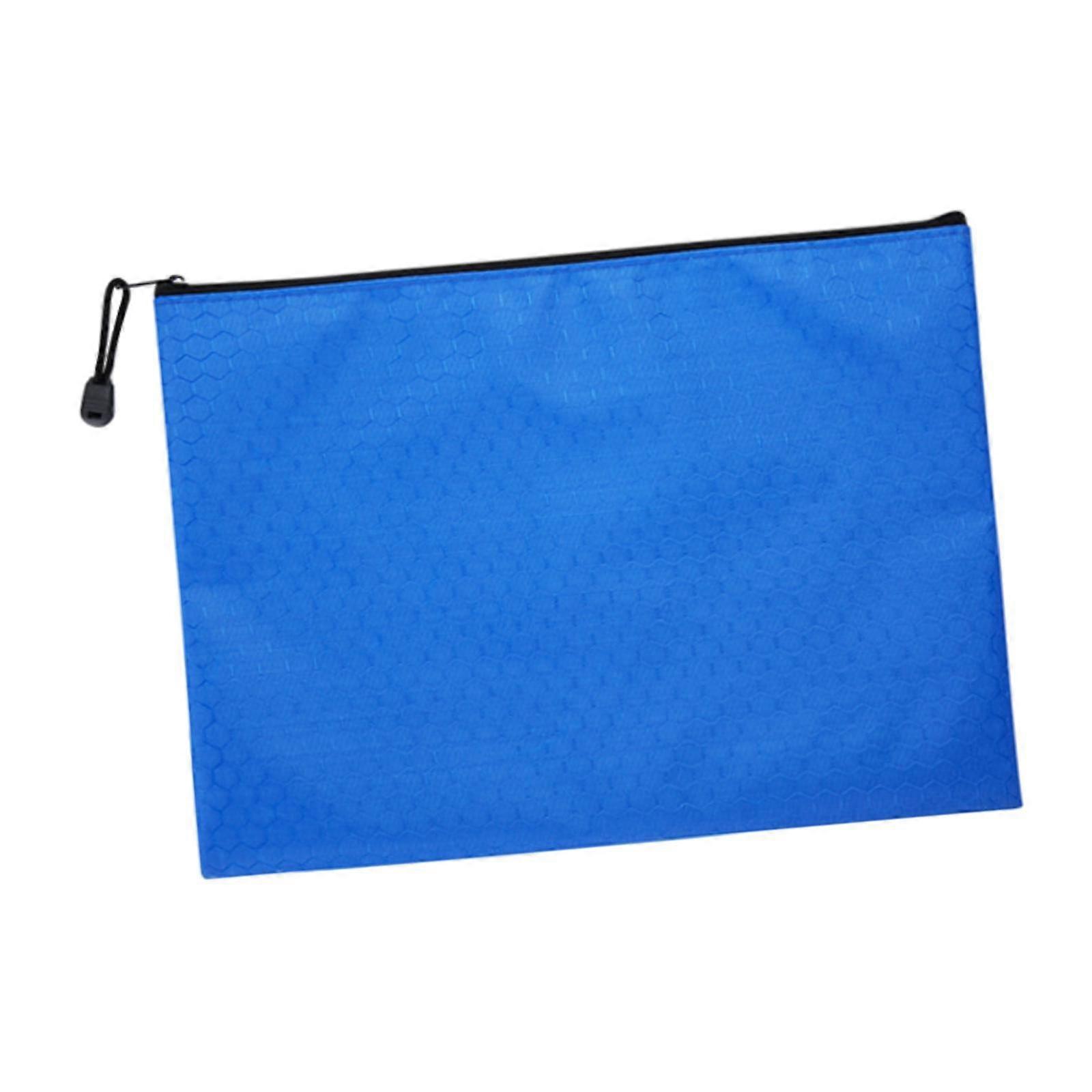 Zipper Pouch A5 Portable Envelopes Receipts Organizer for Office Travel Home blue