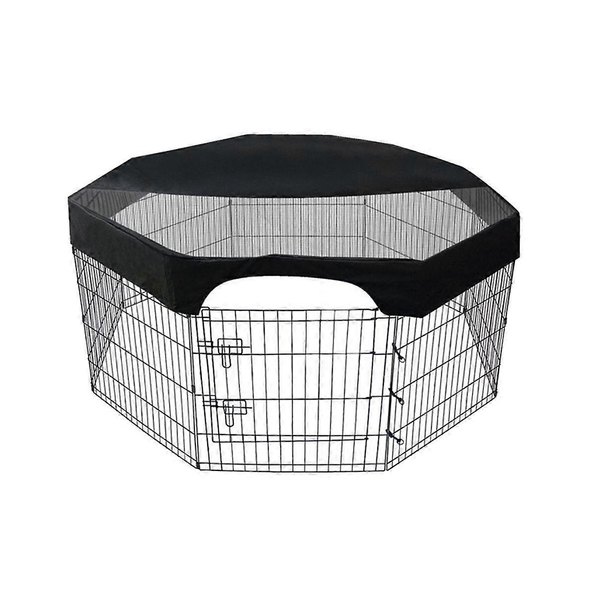 Octagonal Pet Playpen Cover Mesh Fabric Sunscreen Cover Black Covers Puppy Fence Cage Covers 24 Inc