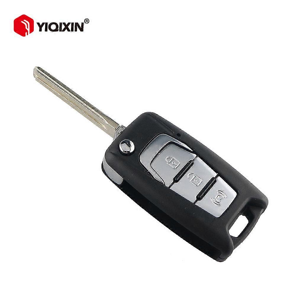 For Ssangyong Korando New Actyon C200 2016 2017 Switchblade Flip Smart Remote Car Key Shell Cover Case 3 Button Uncut