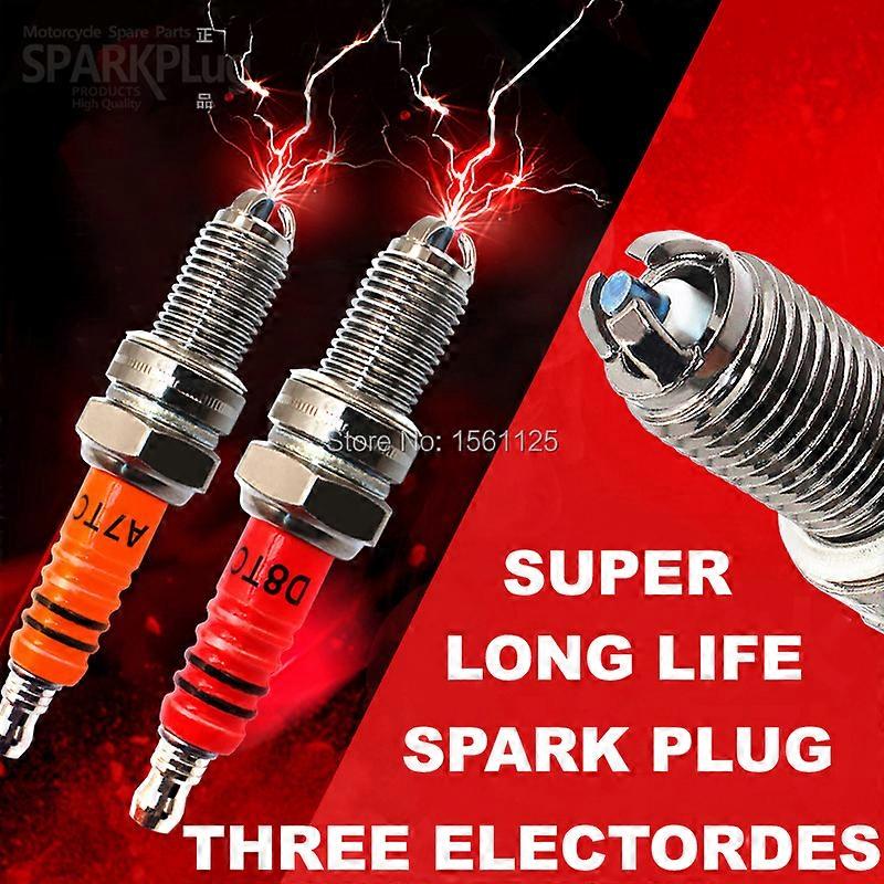 2PCS SUPER 3pcs electrodes Motor Racing A7TJC Spark Plug For GY6 CR7HIX CR7HSA C7HSA A7RTC A7TC UF22 CR6HSA C5HSA C6HSA SUZUKI