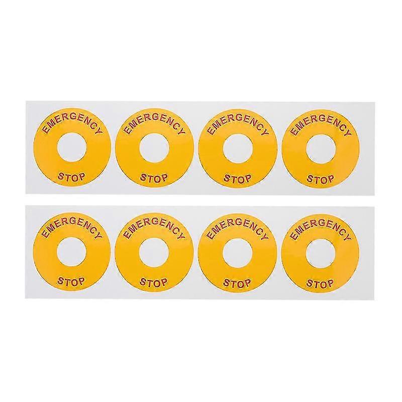 8pcs Emergency Stop Equipment Sticker