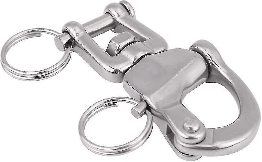 Snap-on drejelig lænke rustfrit stål drejeøje Snap-on bøjle, Quick Release Marine Swivel Shackle (sølv) (1stk)