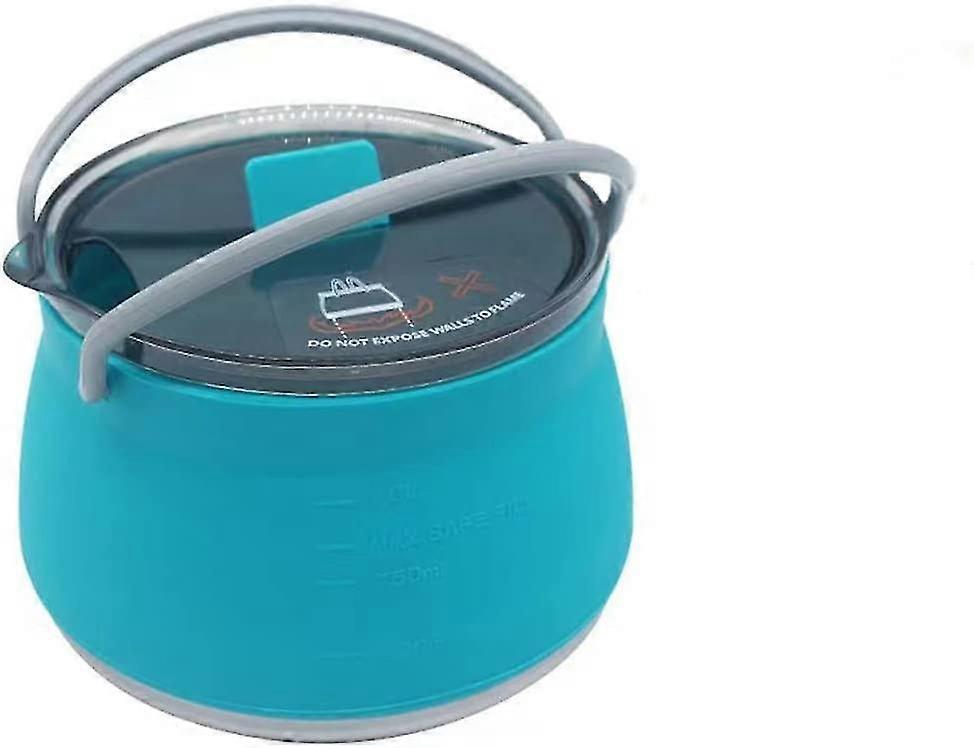Small Collapsible Boiling Water Pot,silicone(blue,1l)
