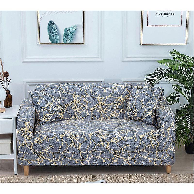 Stretch Sofa Cover Universal Elastic Sofa Cover Fitted Sofa Protector (Golden Branch,2 Seater)