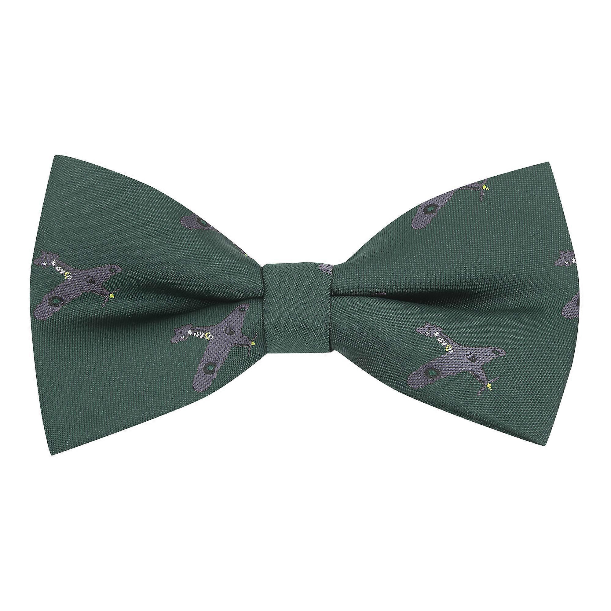Dark Green Hurricane Fighter Plane Embroidered Bow Tie