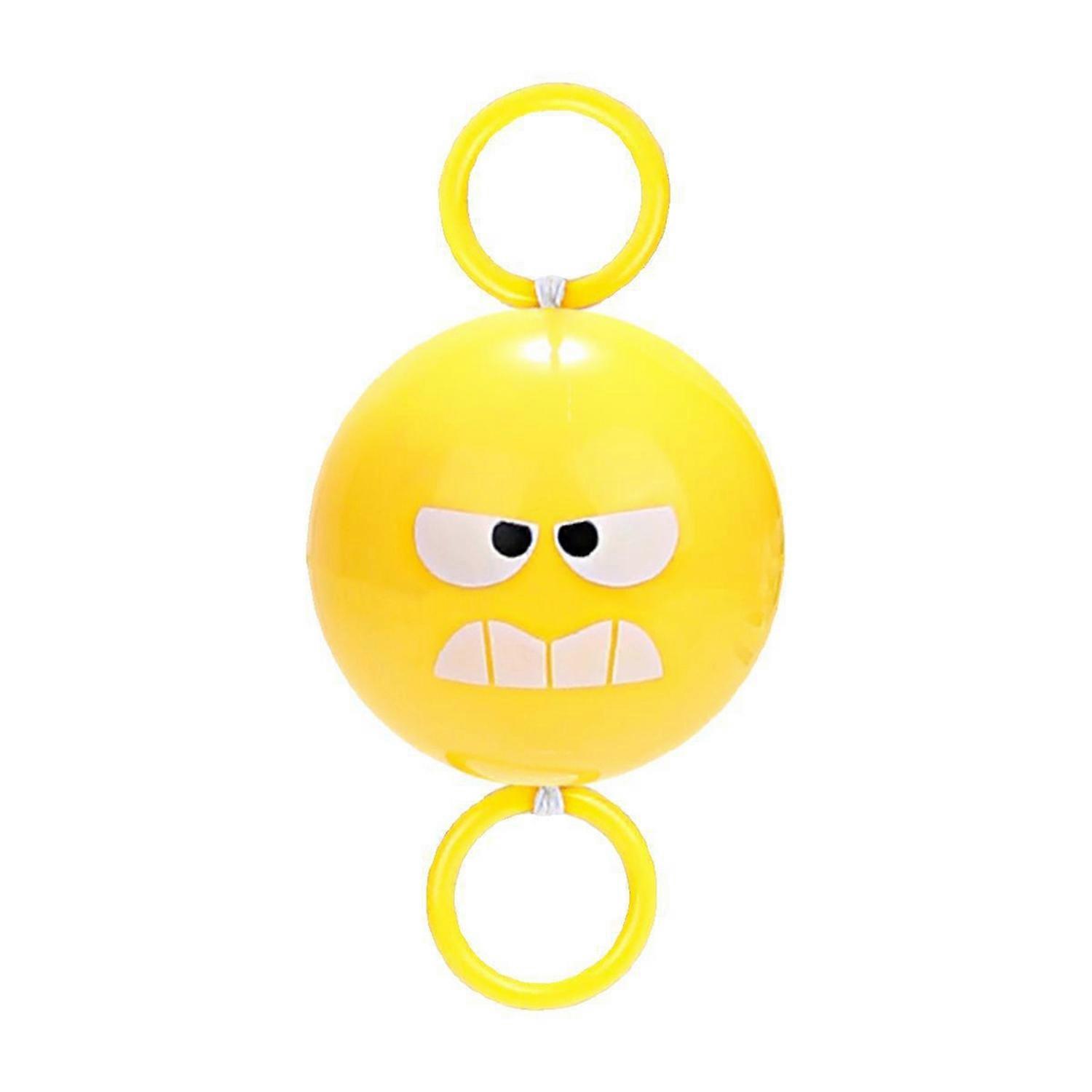 Light-Up Pull Rope Whistle Ball LED Glowing Cartoon Expression Spinner Ball Wind Whistle Toy Kids