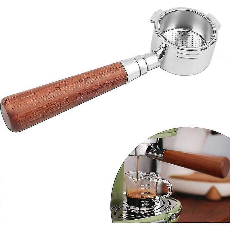 51mm Baseless Coffee Filter Holder Compatible With Delonghi Ec680 Ec685 51mm Filter Holder With Filter Basket And Wooden Handle