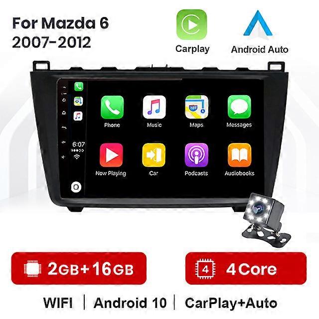 マツダ6 2 GH 2007 - 2012カーラジオマルチメディアビデオプレーヤーナビゲーションGPSのAndroid 10.1 No 2DIN 2 DIN DVDのための2G + 32G Carplay