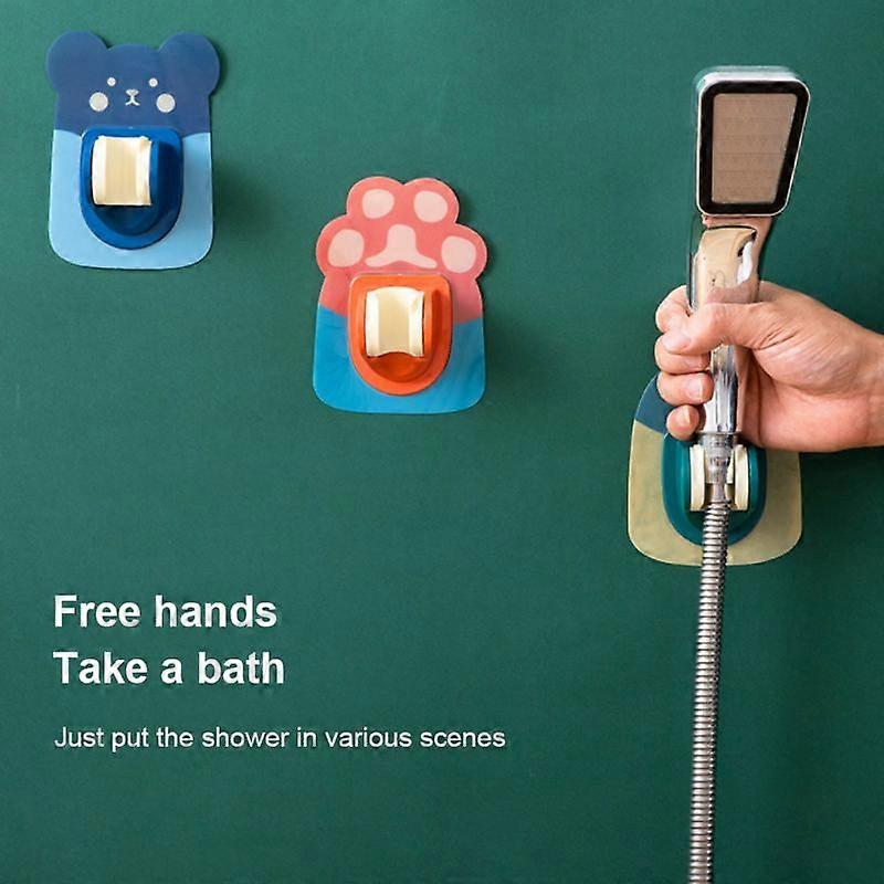 Shower Head Holder Adjustable Self-Adhesive Showerhead Bracket Wall Mount With 2 Hooks Stand SPA Bathroom Universal Accessories