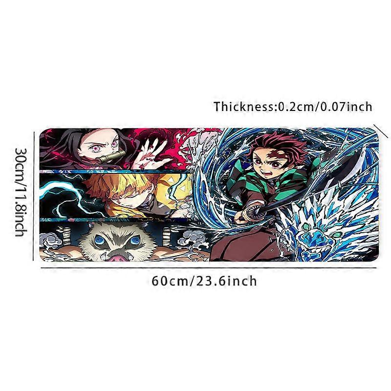 1pc Large Anime Gaming Mousepad - Anti-Slip Natural Rubber Desk Mat for Keyboard and Mouse - Enhance Office and Gaming Experience