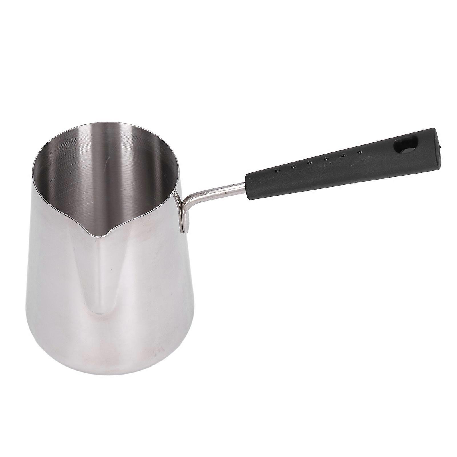 600ml Stainless Steel Turkish Coffee Pot - Glossy Surface High Temperature Resistant Easy to Clean Butter Warmer