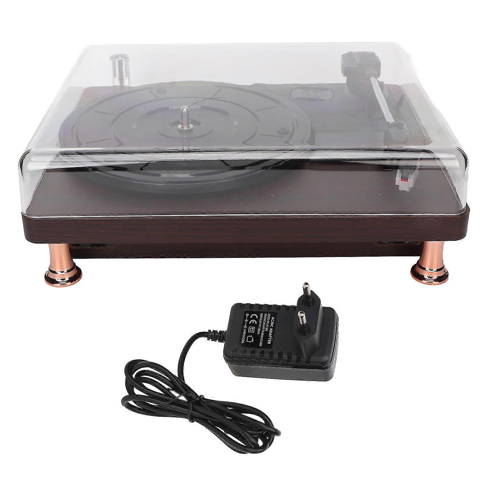 HiFi Bluetooth Vinyl Record Player with Built-in Speakers - 3 Speeds Turntable for Entertainment and Home Decoration (EU Plug)