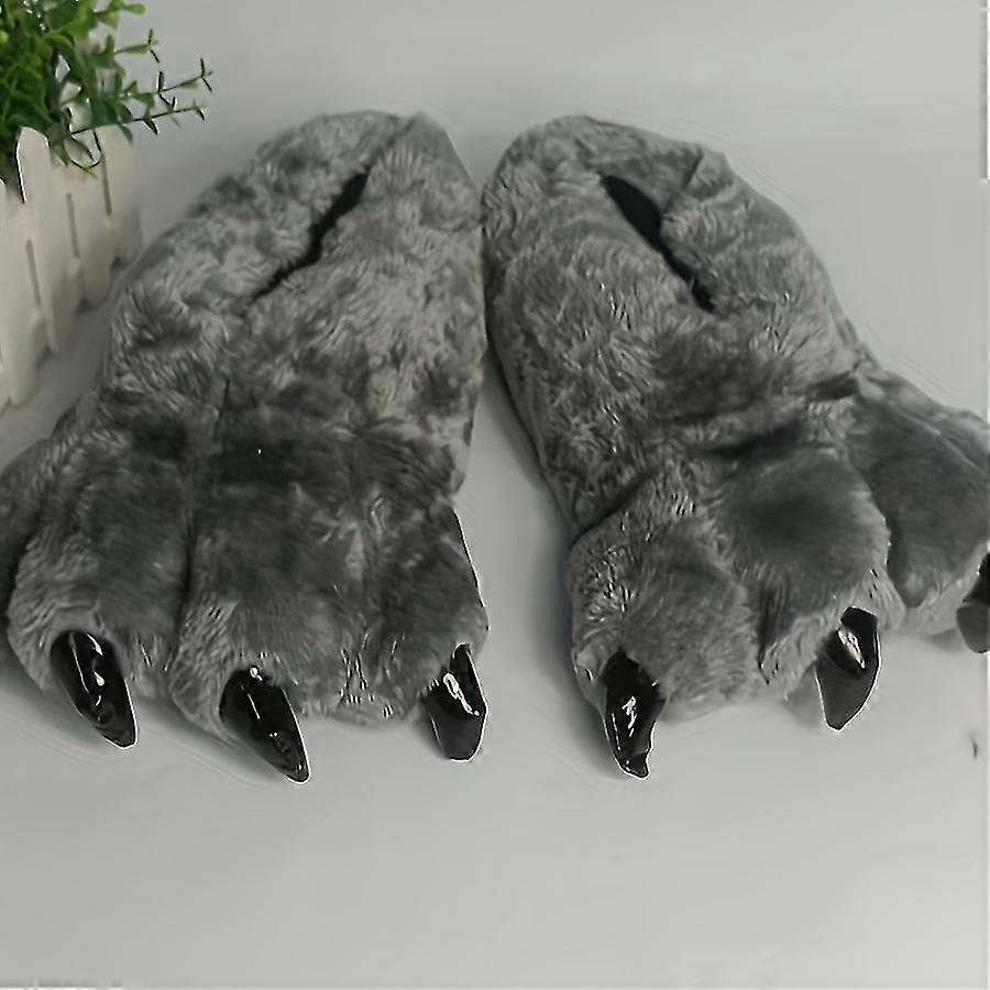 لينة أفخم دافئ منزل النعال المضادة للانزلاق على أحذية مخلب مضحك داخلي للرجال والنساء في فصل الشتاء