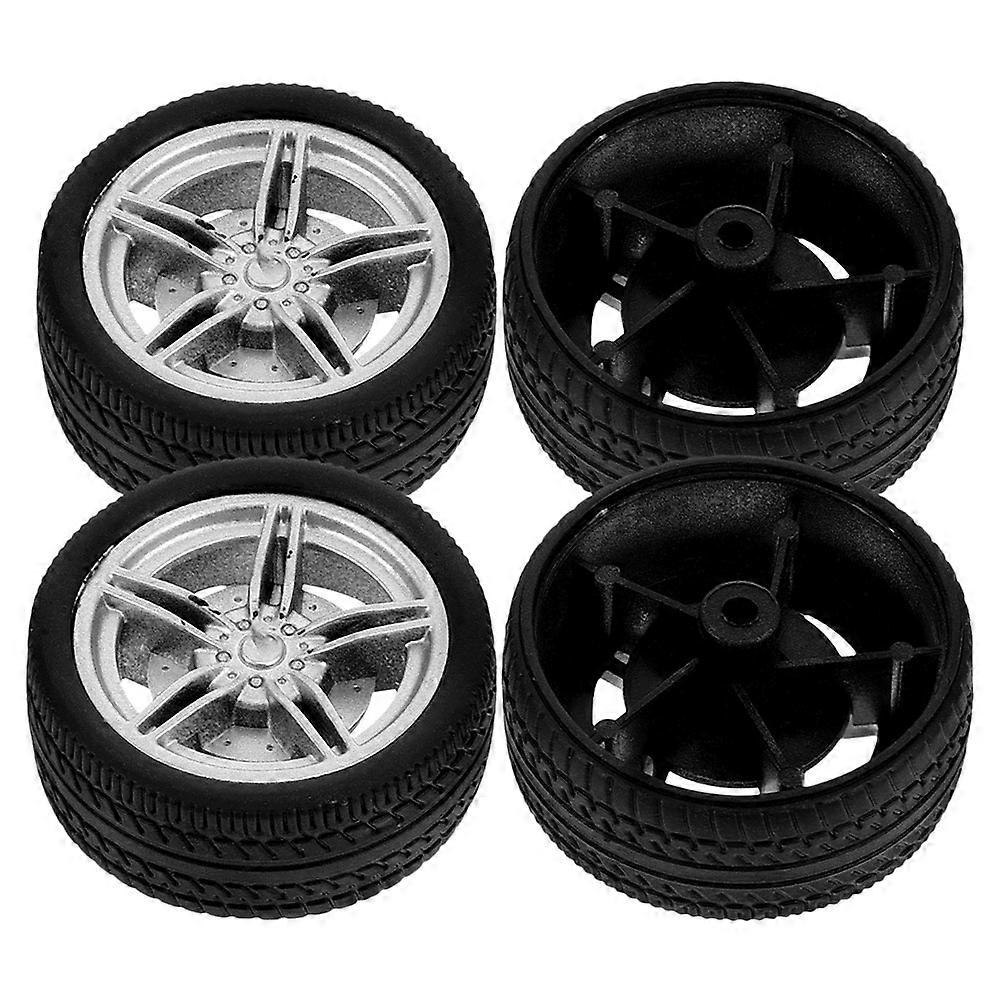 4stk legetøj racerbil hjul legetøj bil hjul rc bil tilbehør børn kognitive modeller