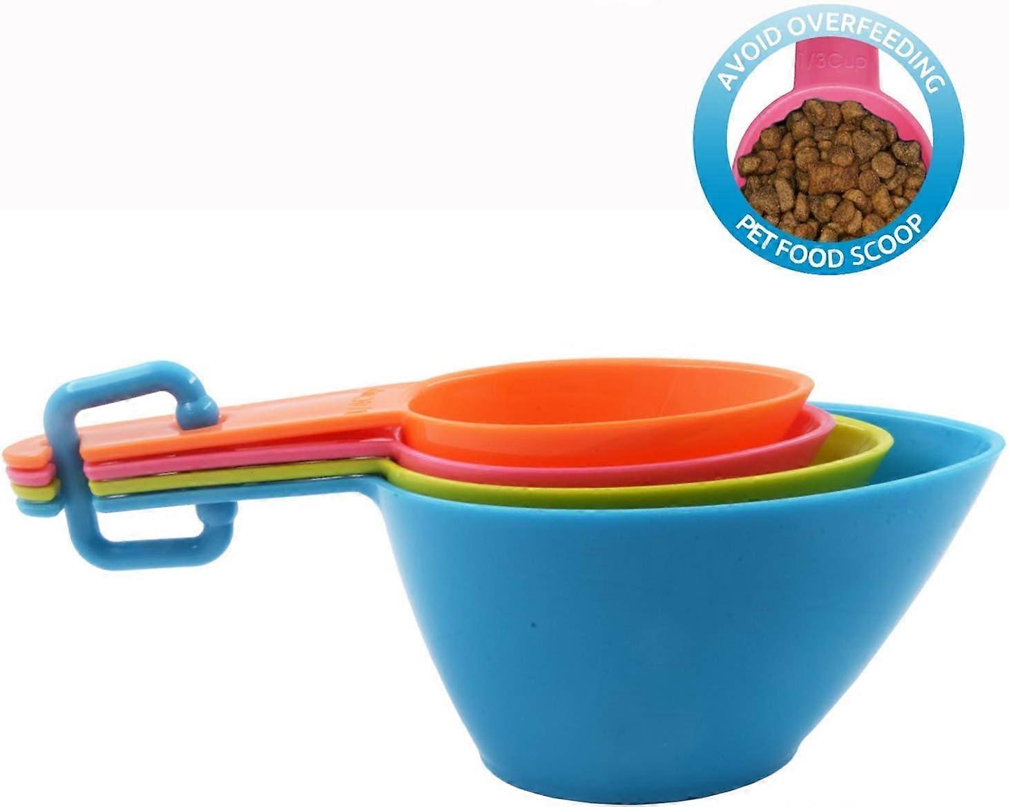 Pet Food Scoops Plastic Measuring Cups Set for Dog Cat and Bird Food (Random Color)