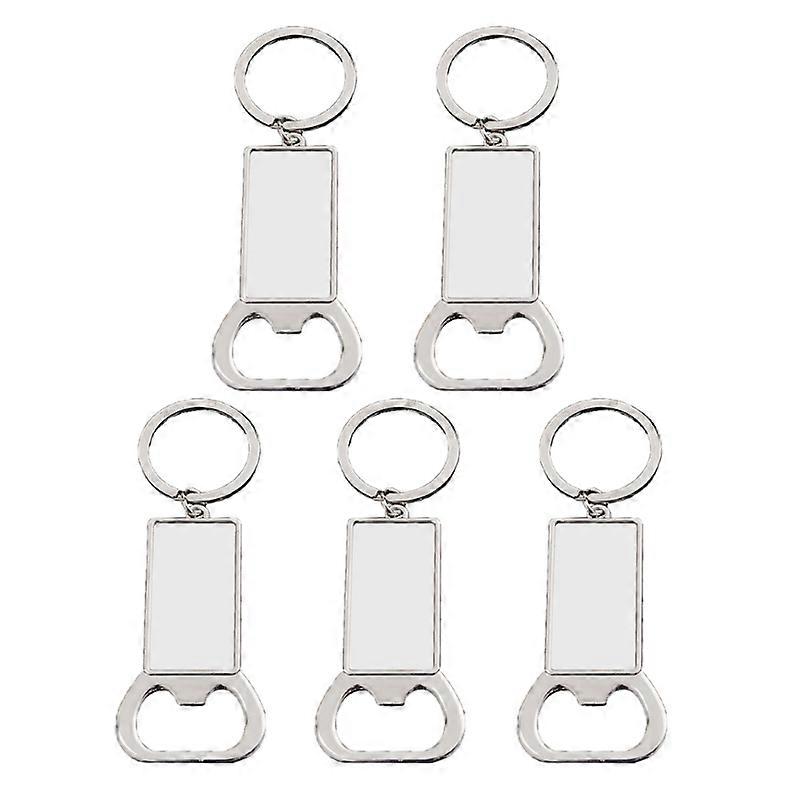 5 Pcs Metal Hardboard Keychains Blank Rectangle Keychains