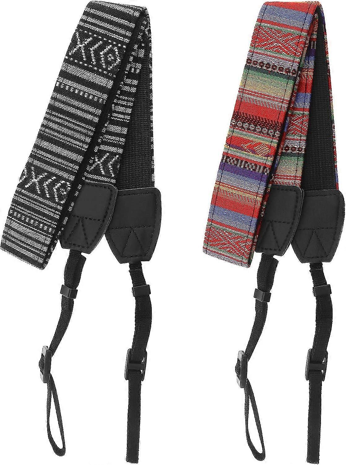 2 Pack Replacement Nylon Camera Straps with Adjustable Buckle