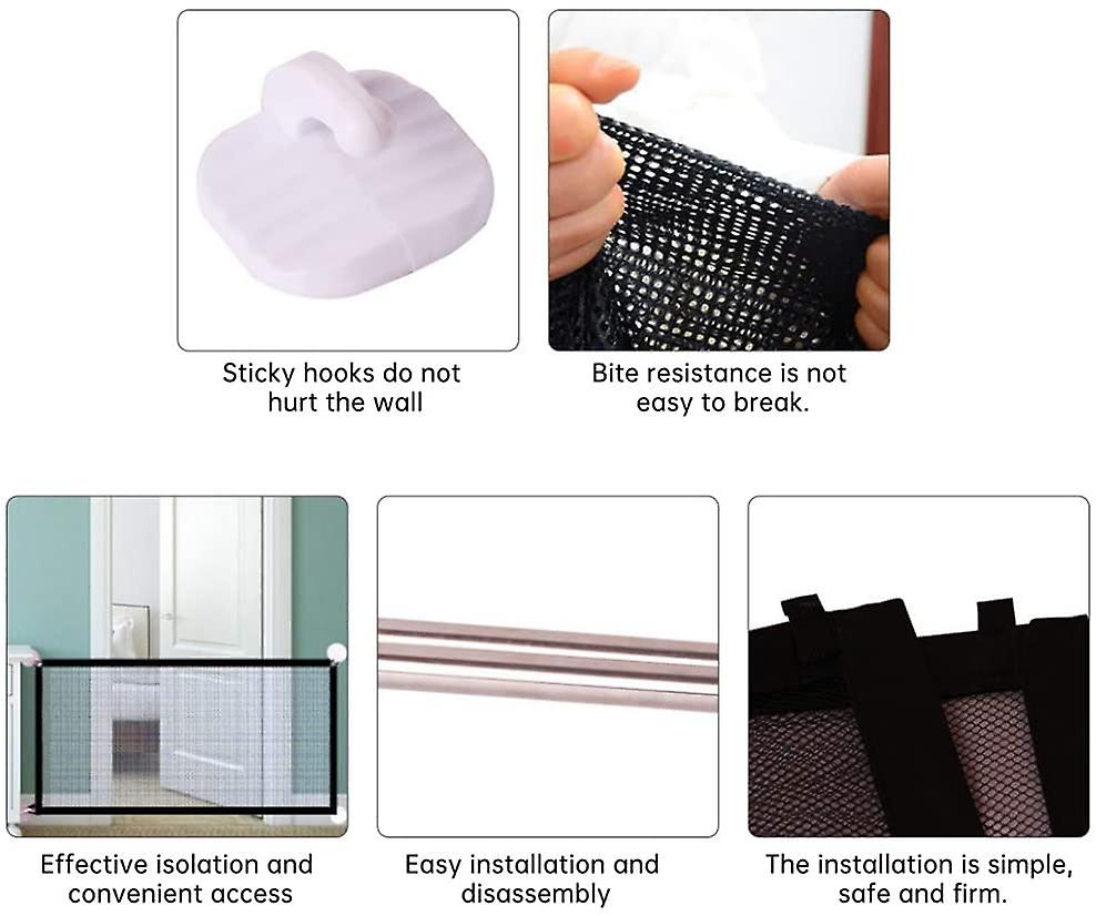 Barrera Perros Y Niños Valla Seguridad Perros 72x110cm - Plegable, Portátil  - Con Ganchos Adhesivos - Interior/Exterior Puerta De Seguridad Para Perros, image size:988x826