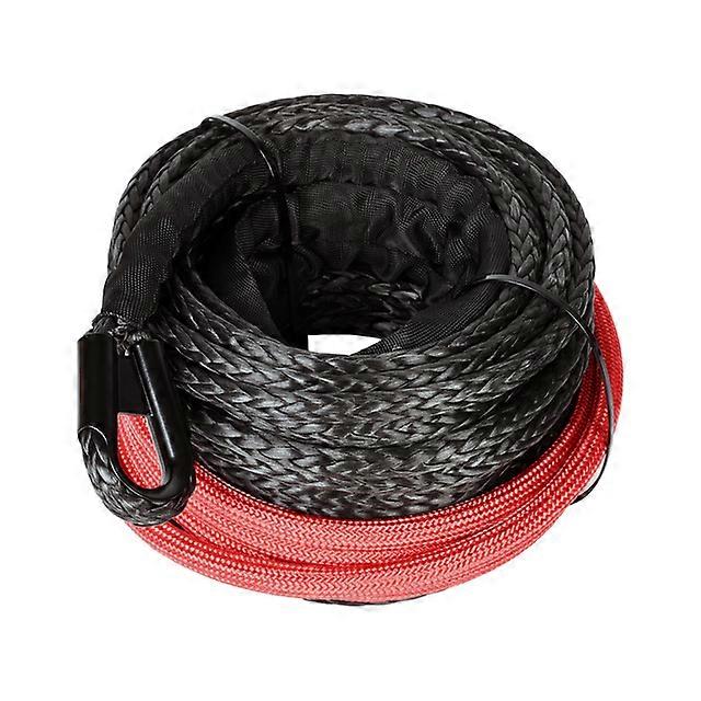 boshili 10mm x 26m 22000LBs Synthetic Winch rope Cable Rope with Black Protecing Sleeve for ATV UTV SUV (black) xjcl