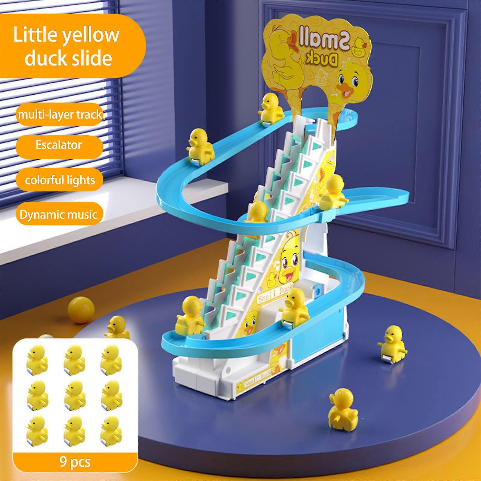 Roller Coaster Toy Electric Duck Climbing Stairs &; Slide Set Δώρο Για Παιδί 100% ΝΕΟ