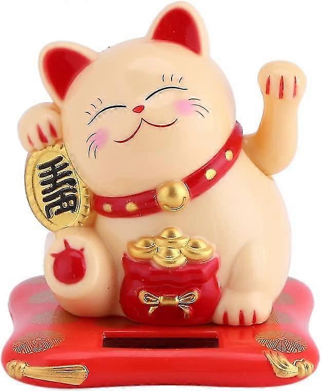 Solar Powered, Solar Waving Cat, Car Decoration Japanese Lucky Cat, Solar Powered Lucky Charm Decor (black) nice