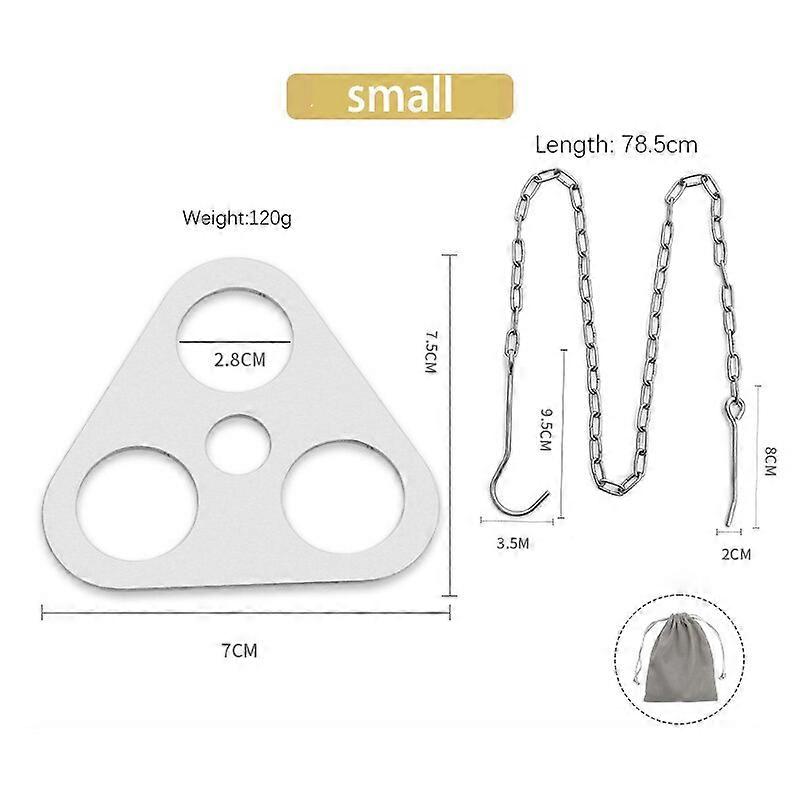 Stainless steel Triangular Hanging Pot Bracket Outdoor Camping Portable Tripod Ring Stainless Barbecue Rack Picnic Ring Hook Portable Cooking Stoves