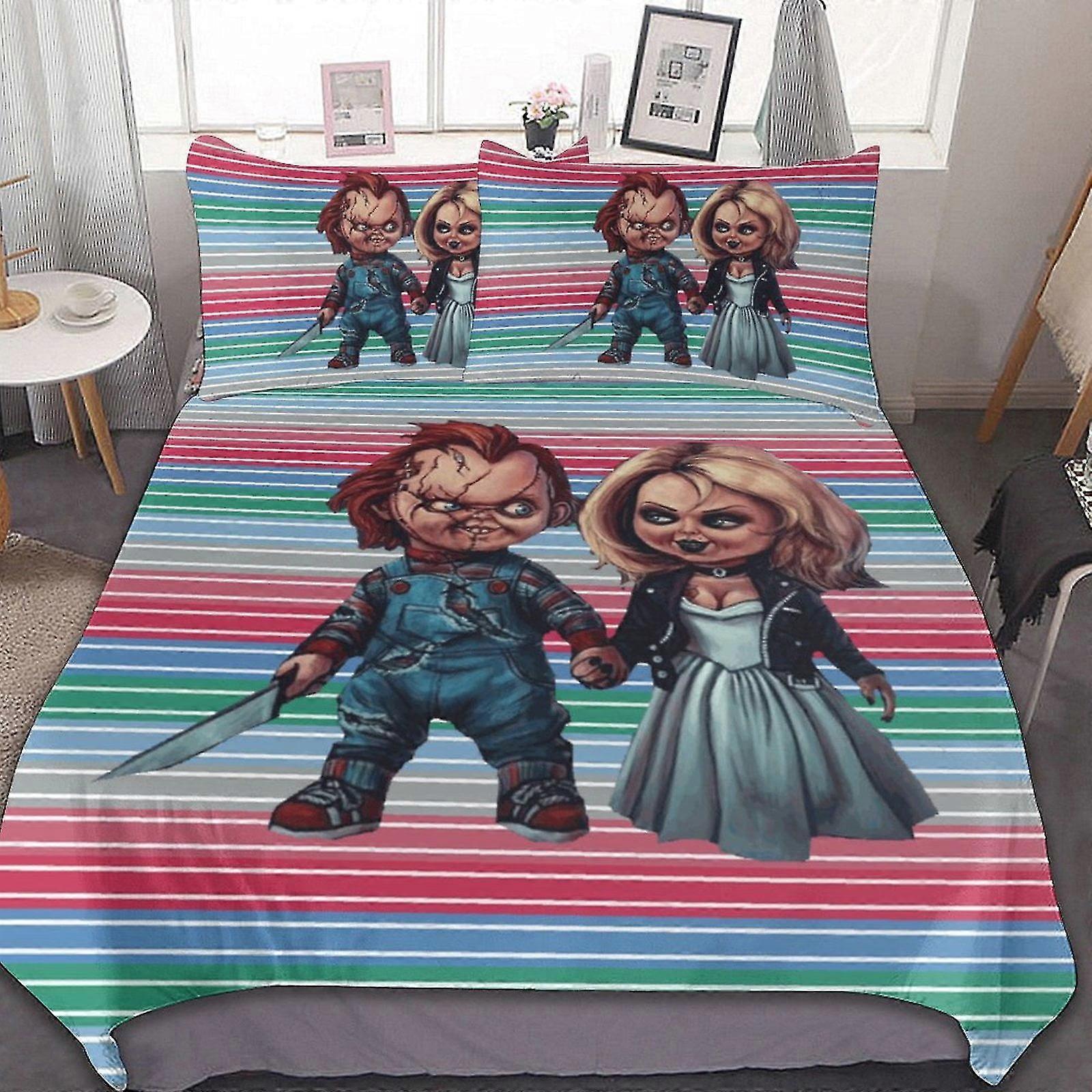 b1851 Lakan Chucky 3 delar sängkläder 3 delar sängkläder 1 påslakan och 2 örngott lakan gb1851